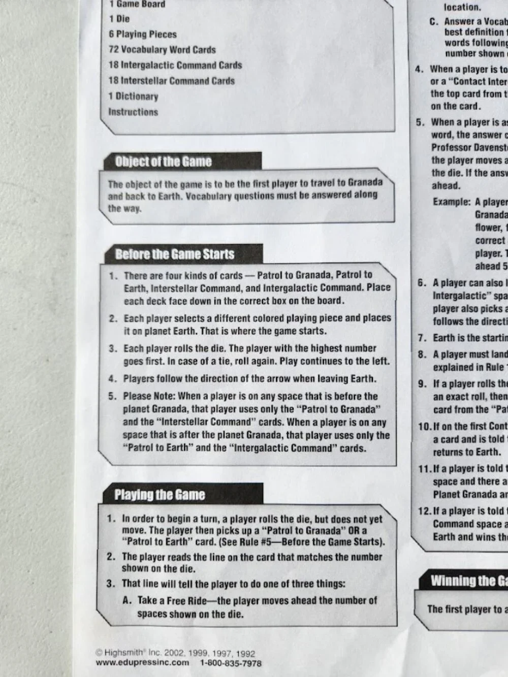 Vocabulary Building Reading Comprehension Board Game Learning Well Family Game N